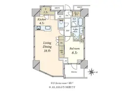 【東京都/渋谷区富ヶ谷】ブリリアタワー代々木公園クラッシィ 間取り図