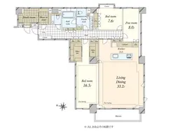 【東京都/渋谷区西原】リジェ代々木上原テラス 間取り図