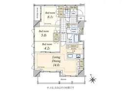 【東京都/港区三田】アトラス麻布十番 間取り図