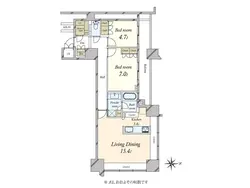 【東京都/品川区東五反田】パークタワーグランスカイ 間取り図