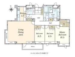 【東京都/文京区小石川】小石川グランドヒルズ 間取り図