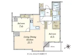 【東京都/千代田区神田淡路町】ワテラス タワーレジデンス 間取り図