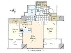 【東京都/港区白金】ザ・パークハウス白金二丁目タワー 間取り図