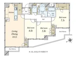 【東京都/港区南青山】常盤松ハウス 間取り図