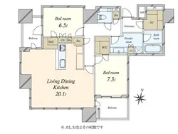 【東京都/港区白金】ザ・パークハウス白金二丁目タワー 間取り図