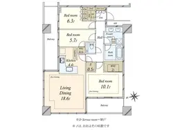 【東京都/港区浜松町】ワールドタワーレジデンス　WORLDTOWERRESIDENCE 間取り図