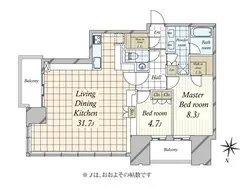 【東京都/港区赤坂】赤坂タワーレジデンストップオブザヒル 間取り図