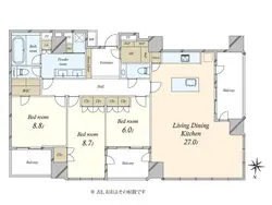 【東京都/港区白金】ザ・パークハウス白金二丁目タワー 間取り図