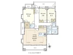 【東京都/渋谷区恵比寿】ディアナコート恵比寿 間取り図
