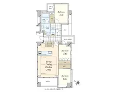 【東京都/港区赤坂】プラウド赤坂 間取り図