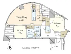 【東京都/渋谷区東】プラウド渋谷東 間取り図