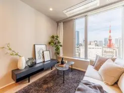 【東京都/港区三田】ザ・レジデンス三田 リビング・ダイニング：※家具・調度品は販売価格に含まれておりません