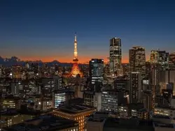 【東京都/港区東新橋】東京ツインパークス レフトウィング 眺望：バルコニーから（夜景）（ズームあり）