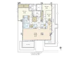 【東京都/港区元麻布】グランドメゾン元麻布 間取り図