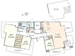 【東京都/港区麻布永坂町】ロイヤルシーズン麻布永坂 間取り図