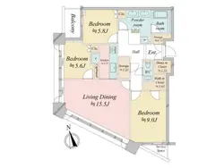 【東京都/港区三田】パークコート麻布十番ザ・タワー 間取り図