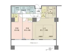 【東京都/港区三田】パークコート麻布十番ザタワー 間取り図