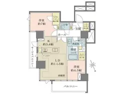 【東京都/千代田区飯田橋】アルビオ・ザ・タワー千代田飯田橋 間取り図
