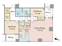 【東京都/千代田区三番町】三番町パークテラス桜苑 間取り図
