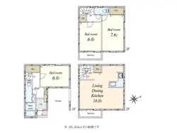 【東京都/港区六本木】港区六本木7丁目　戸建II 間取り図