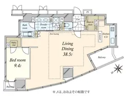 【東京都/渋谷区猿楽町】プラウド代官山フロント 間取り図