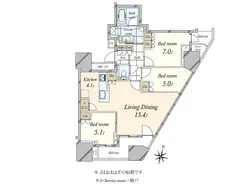 【東京都/豊島区東池袋】プラウドタワー東池袋ステーションアリーナ 間取り図