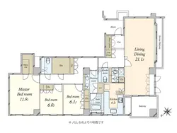 【東京都/港区六本木】ハイレーゼ六本木三河台 間取り図