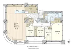 【東京都/中央区佃】センチュリーパークタワー  間取り図