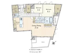 【東京都/港区南麻布】プラウド南麻布 間取り図