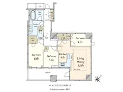 【東京都/品川区東五反田】プラウドタワー高輪台 間取り図