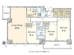 【東京都/港区六本木】パークコート六本木ヒルトップ 間取り図