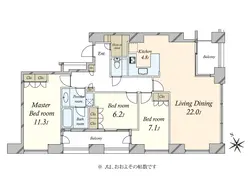 【東京都/港区虎ノ門】虎ノ門タワーズレジデンス 間取り図