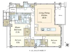 【東京都/港区元麻布】元麻布ヒルズ フォレストテラス　イースト 間取り図