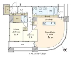 【東京都/港区東新橋】東京ツインパークス レフトウイング 間取り図