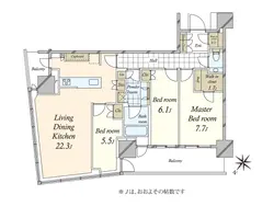 【東京都/中央区勝どき】パークタワー勝どきミッド 間取り図