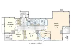 【東京都/港区元麻布】プラウド元麻布 間取り図