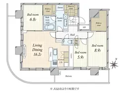 【東京都/品川区西五反田】プラウドタワー目黒MARC 間取り図