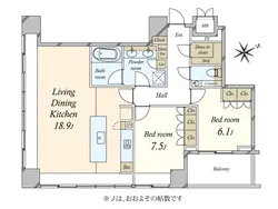 【東京都/港区麻布台】グランスイート麻布台ヒルトップタワー 間取り図