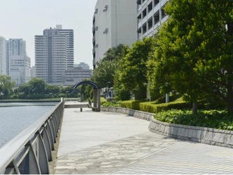 芝浦西運河沿緑地