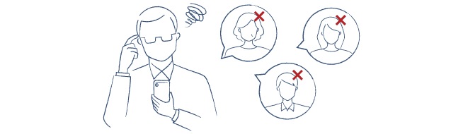 複数の賃借人と連絡がつかない状態イメージ図