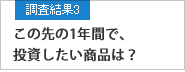 調査結果3 この先の1年間で、投資したい商品は？