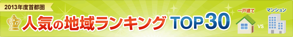 2013年度首都圏 人気の地域ランキング TOP30
